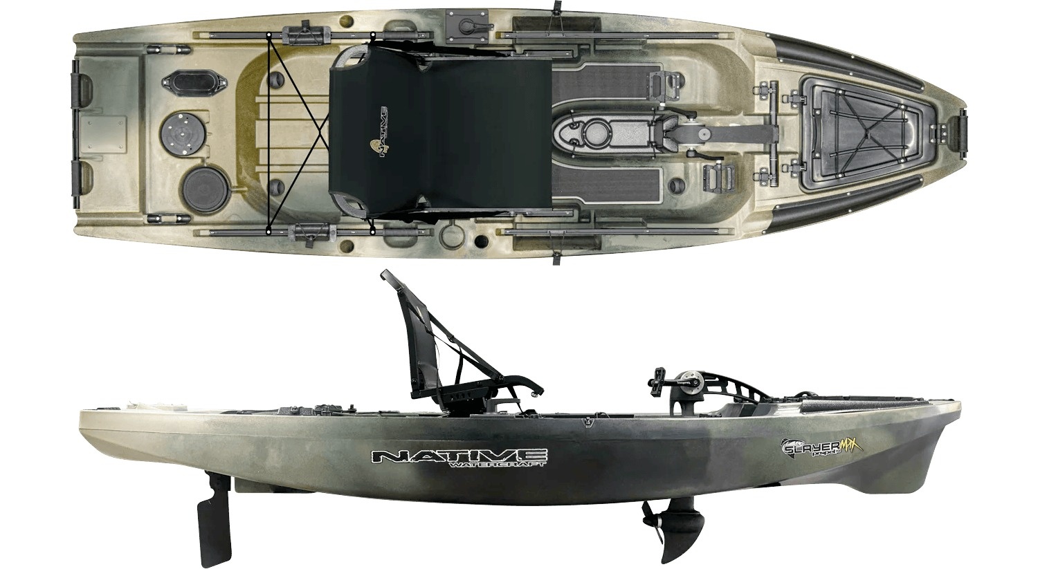Native Watercraft Slayer Propel 10 MAX Hidden Oak spalvos
