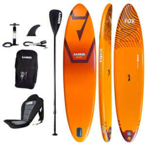 Pripučiamos irklentės komplektas AMBER FOX 12.1 LITE su sėdyne (376 cm)