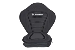 Galaxy Tracker seat for a kayak or SUP with raised foam cushion and backpack