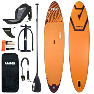 Pripučiamos irklentės komplektas AMBER FOX 12.1 LITE su sėdyne (376 cm)