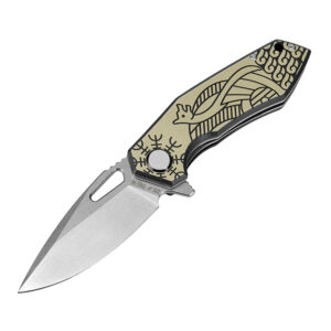 M-TAC Type 12 Scandinavian Stonewash sulankstomas peilis, juodas / smėlio, 8,5 cm geležte
