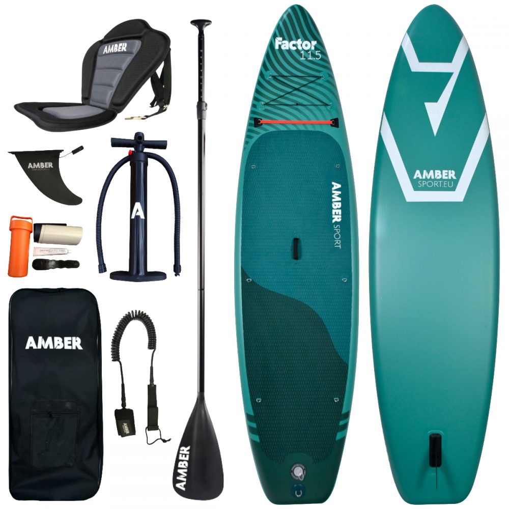 Pripučiamos irklentės komplektas AMBER FACTOR 11.5 LITE su sėdyne (350 cm)