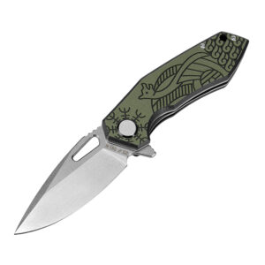 M-TAC Type 12 Scandinavian Stonewash sulankstomas peilis, juodas / alyvuogių, 8,5 cm geležte