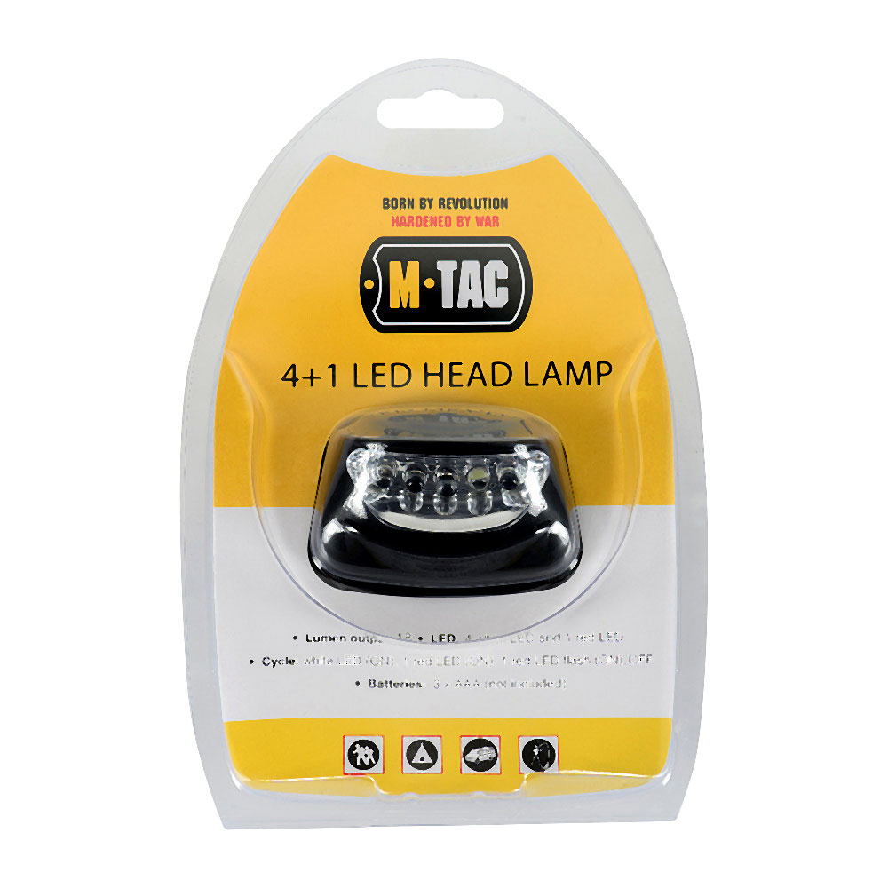 M-TAC galvos žibintuvėlis Headlamp 4+1 LED (18 lm) - Image 3