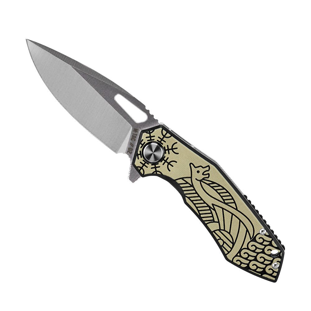 M-TAC Type 12 Scandinavian folding knife, black / sand, 8.5 cm blade - Image 3