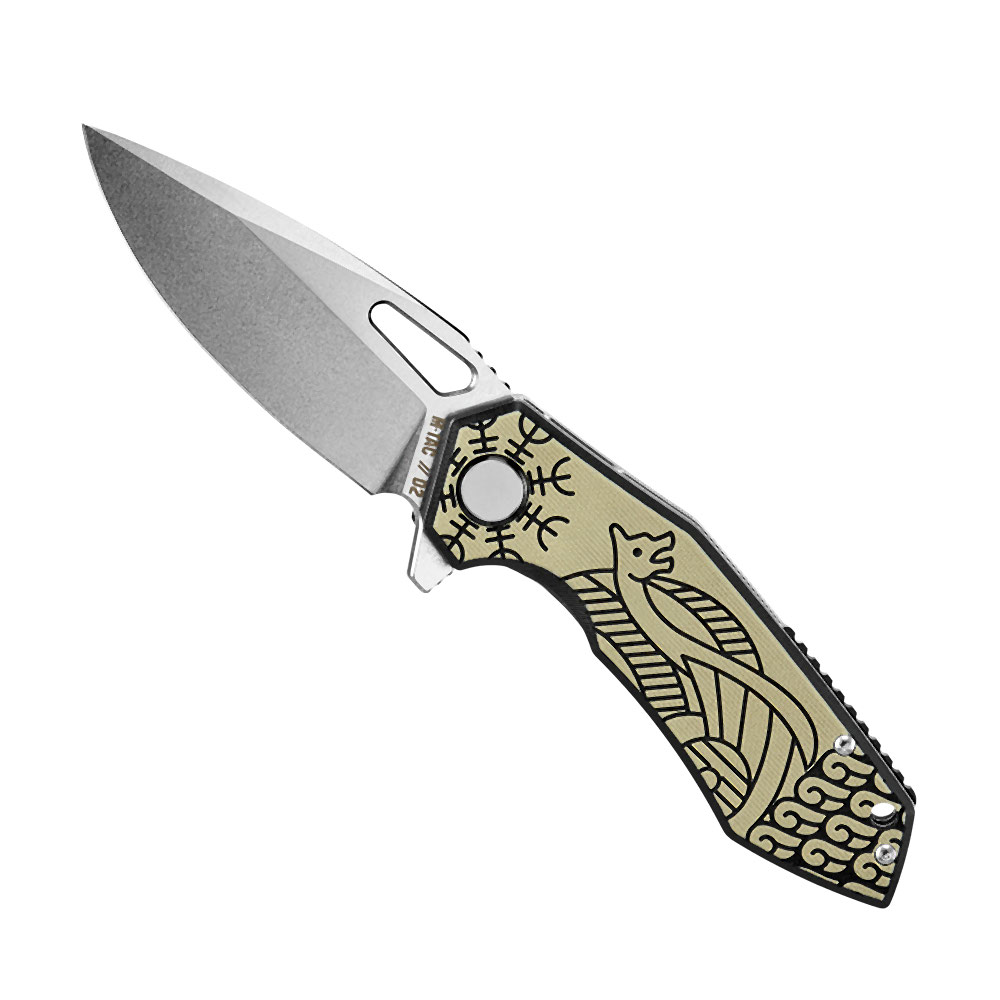 M-TAC Type 12 Scandinavian Stonewash folding knife, black / sand, 8.5 cm blade - Image 3