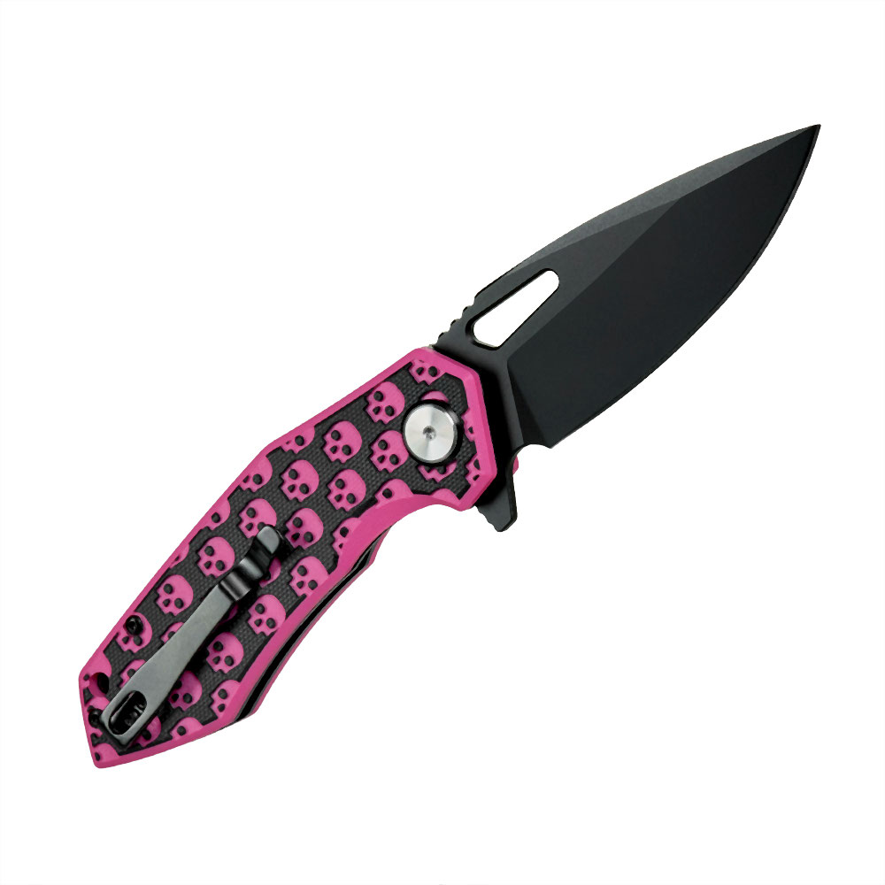 M-TAC Type 12 Skull folding knife, black / pink, 8 cm blade - Image 4
