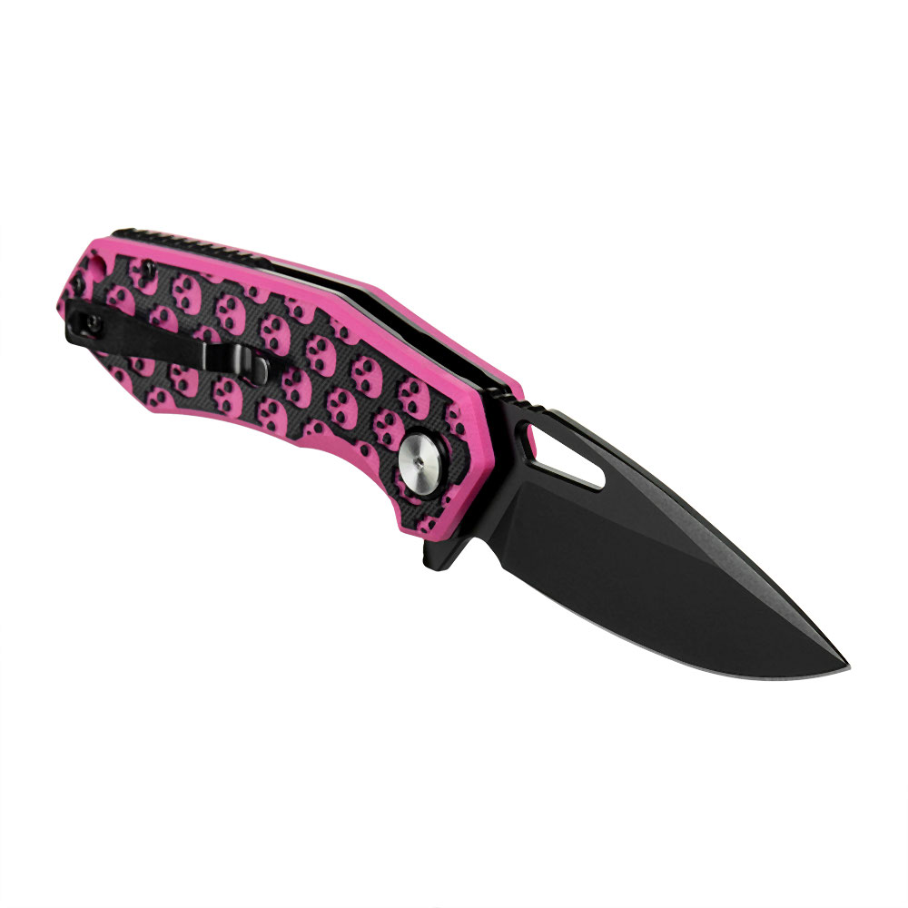 M-TAC Type 12 Skull folding knife, black / pink, 8 cm blade - Image 5