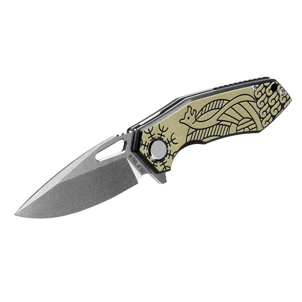M-TAC Type 12 Scandinavian Stonewash folding knife, black / sand, 8.5 cm blade - Image 5