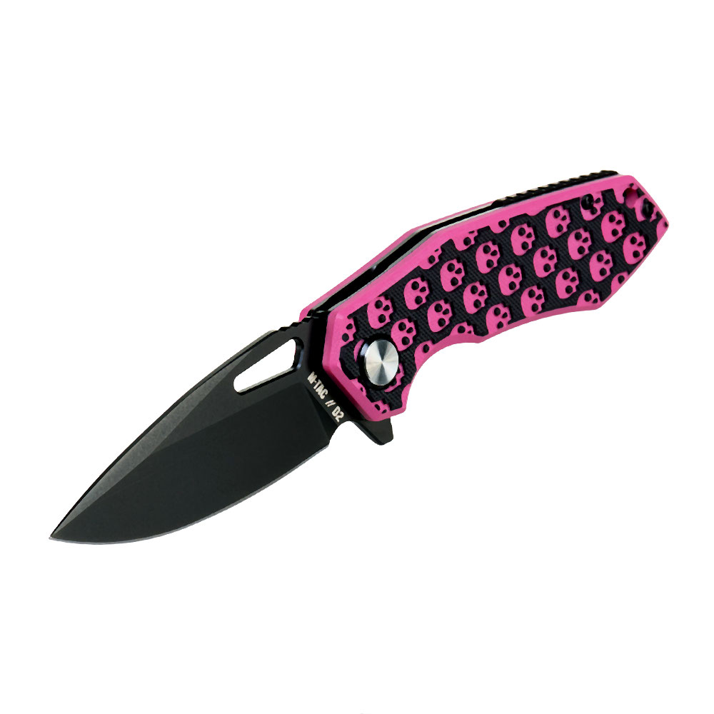 M-TAC Type 12 Skull folding knife, black / pink, 8 cm blade - Image 6