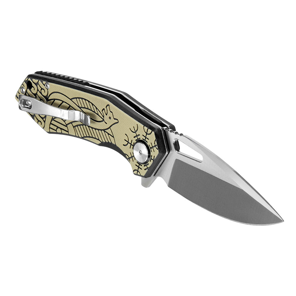 M-TAC Type 12 Scandinavian folding knife, black / sand, 8.5 cm blade - Image 6