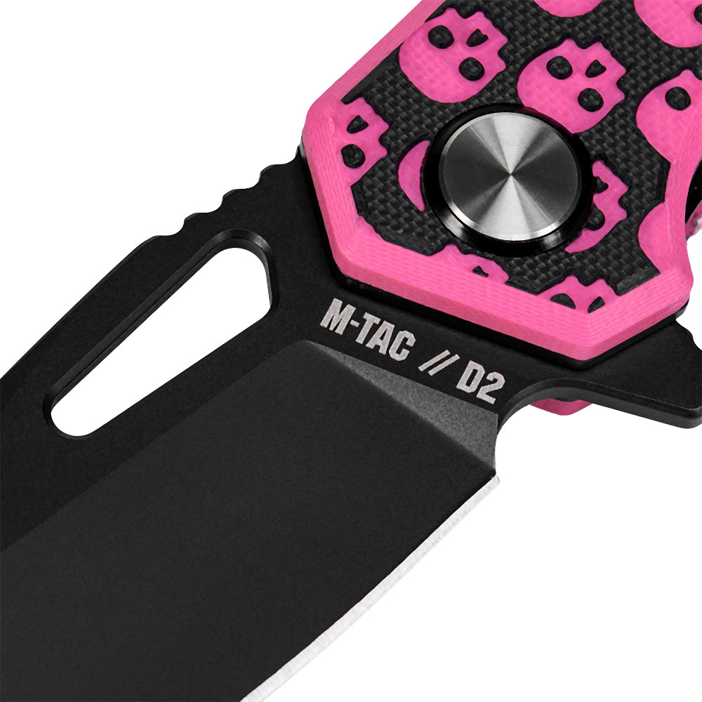 M-TAC Type 12 Skull folding knife, black / pink, 8 cm blade - Image 7