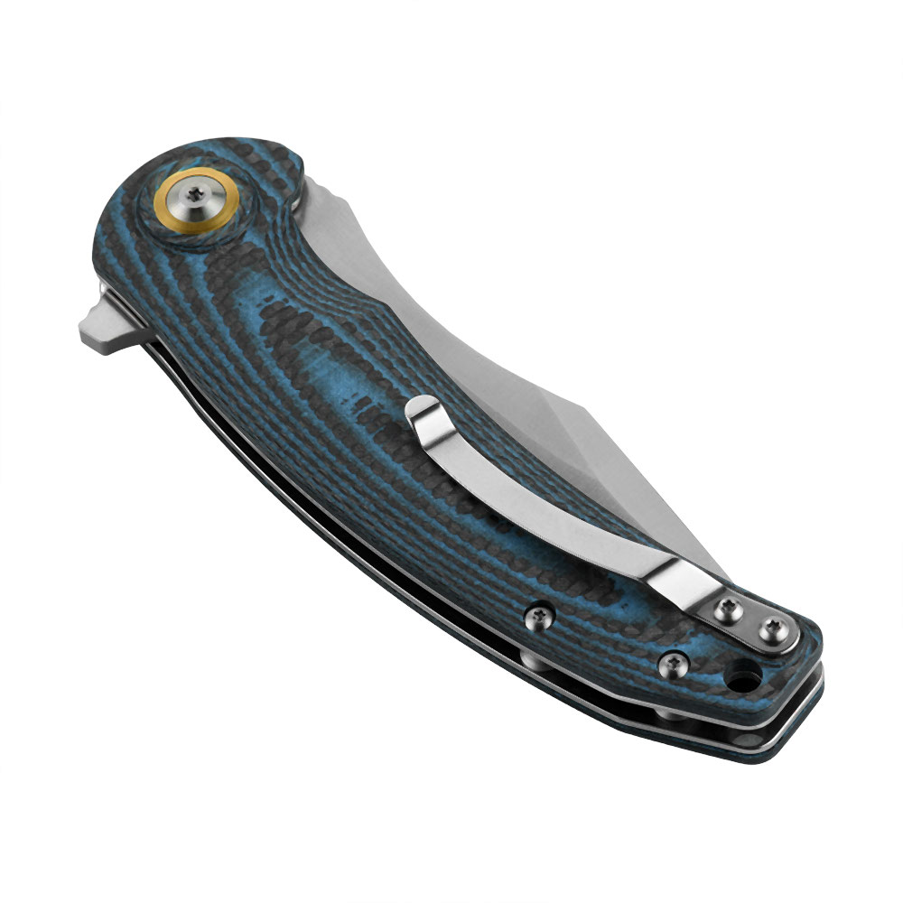 M-TAC Type 15 folding knife, carbon fibre / blue, 9.5 cm blade - Image 9