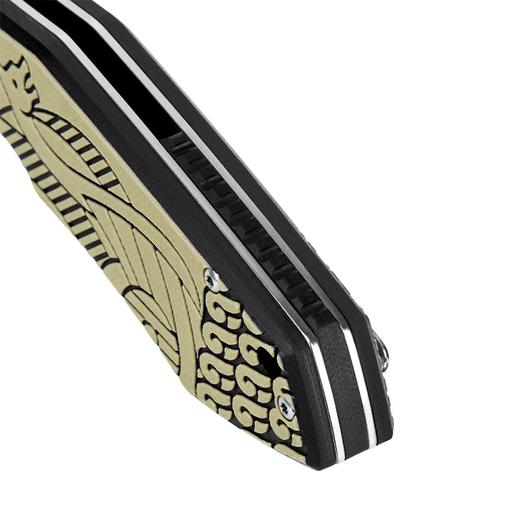 M-TAC Type 12 Scandinavian folding knife, black / sand, 8.5 cm blade - Image 9