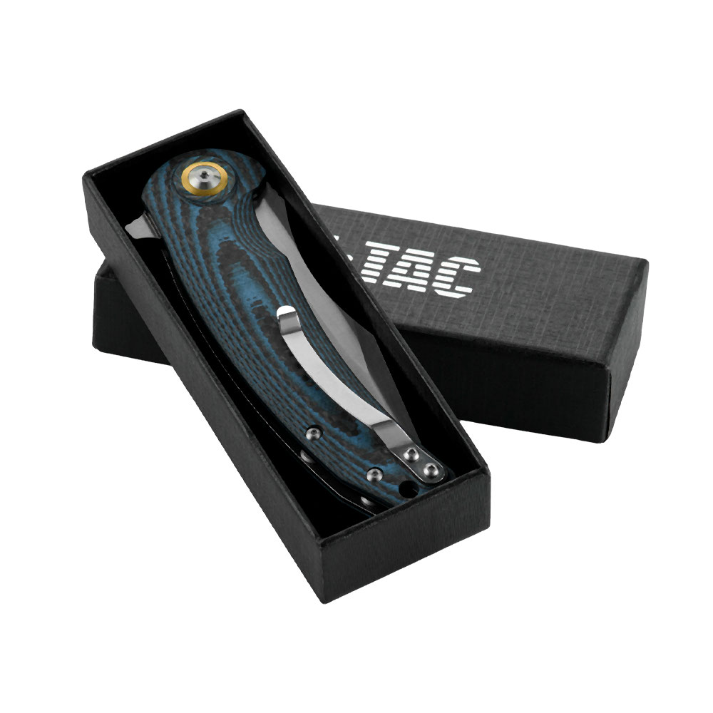 M-TAC Type 15 folding knife, carbon fibre / blue, 9.5 cm blade - Image 10