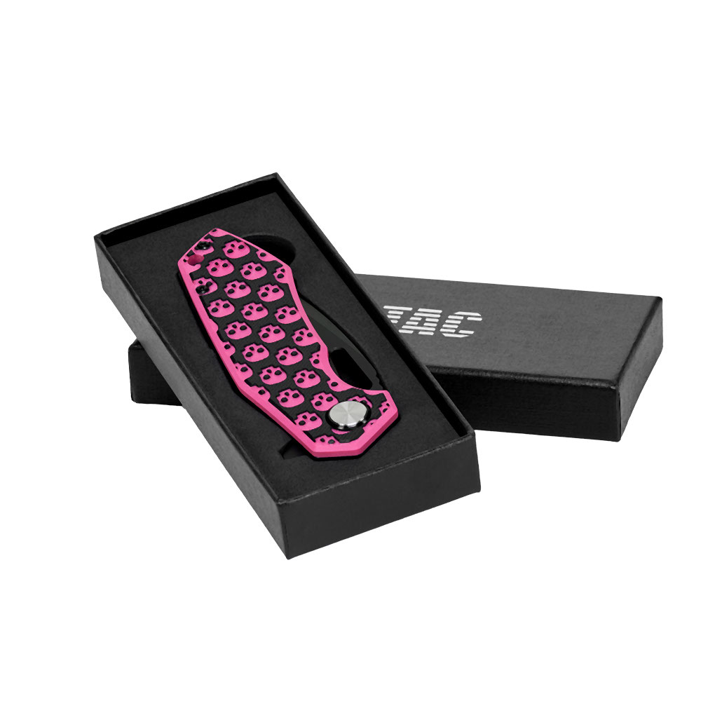 M-TAC Type 12 Skull folding knife, black / pink, 8 cm blade - Image 10