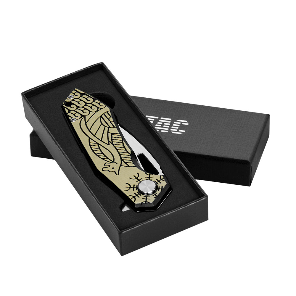 M-TAC Type 12 Scandinavian folding knife, black / sand, 8.5 cm blade - Image 10