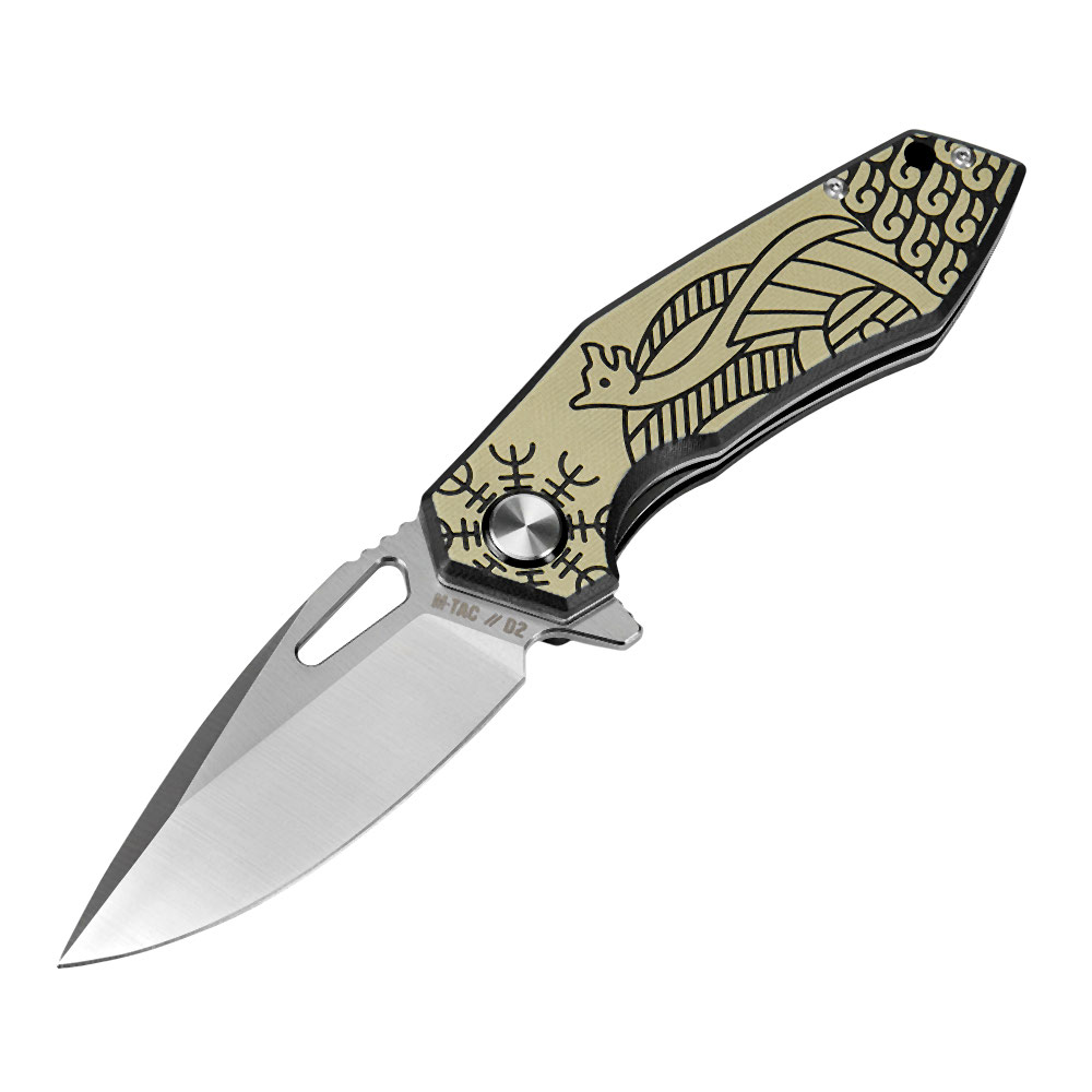 M-TAC Type 12 Scandinavian folding knife, black / sand, 8.5 cm blade